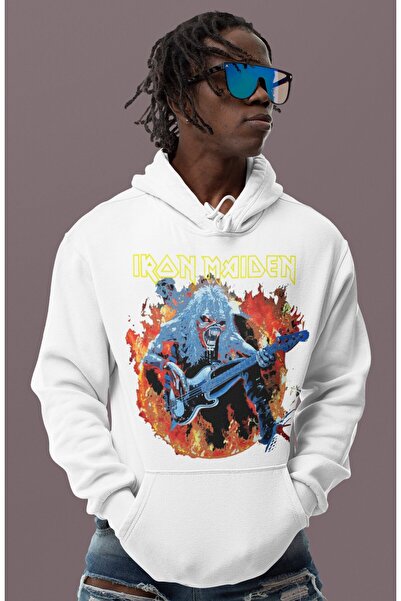 SEVBANO Φούτερ με κουκούλα Iron Maiden Rock Metal με στάμπα, Unisex, Oversize...
