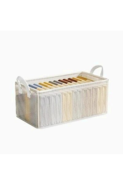 DAMUR Storage Box Type Basket, DAMUR, Foldable, 47x28x20 cm, White, Metal Frame
