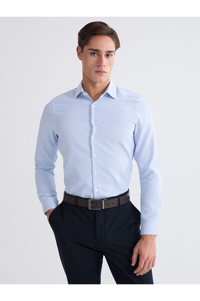 LC Waikiki Ανδρικό πουκάμισο GiyÇık Store den Mavi Slim Fit Dobby