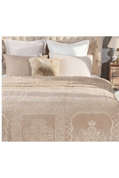 Madame Coco Rochelle Mink Emboss Double Blanket - Beige