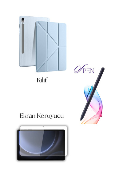 Fuchsia Tablet Case Compatible with Galaxy Tab S9 / S9 Fe, S Pen Tablet Stylu...