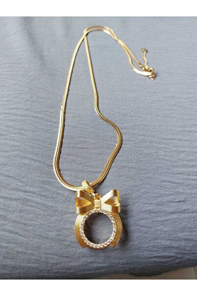 GEZERGOLD TAKI Quarter Steel Bow Necklace 65cm