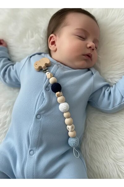 İloya Naturel Boncuklu- Renkli Emzik Askısı