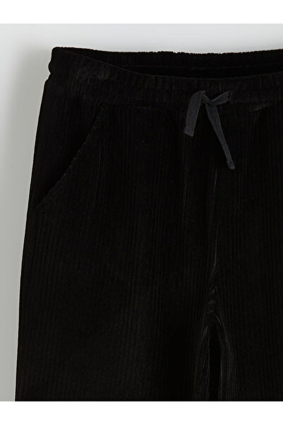 LC Waikiki Girls' Velvet Sweatpants with Elastic Waistband