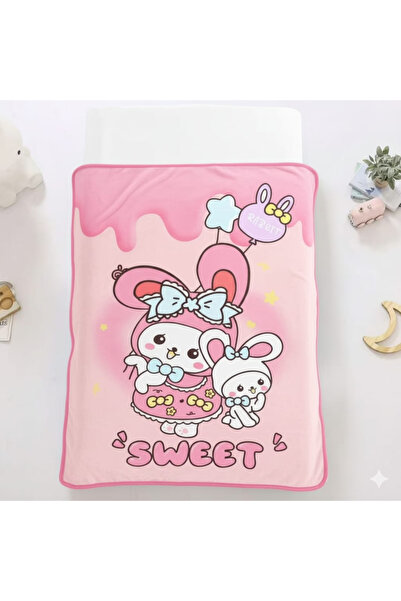FIONNA.RO Cocolino Blanket 1 Person 100x140cm For Children - Bunny With Pink Bow