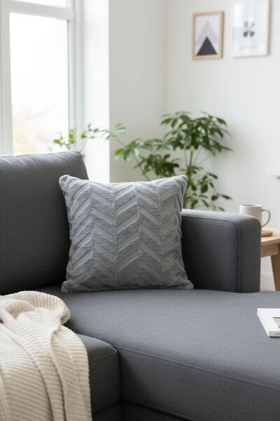 ŞENER HOME Wellsoft Double-Sided Throw Pillow Cover Gray