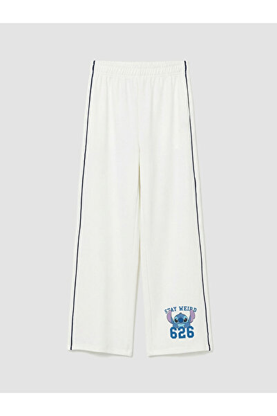 LC Waikiki Pantaloni de trening pentru fete cu imprimeu Stitch, Soft Touch, d...