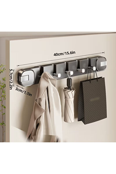 BayMusK Teknoloji SİYAH RENK VAKUMLU KANCA KAPI DUVAR ELBİSE ASKISI KATLANABİ...