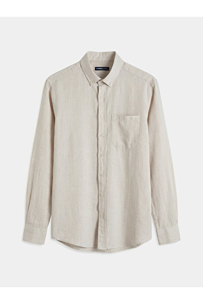 LC Waikiki Ανδρικό πουκάμισο Beige Regular Fit από το κατάστημα GiyÇık