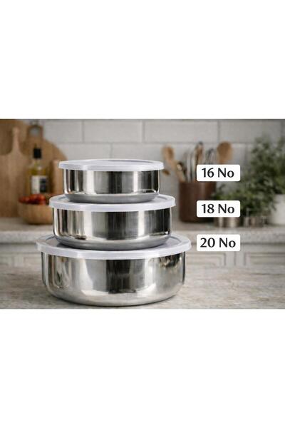 decovien Professional Kitchen Organization with 3-Piece Steel Storage Contain...