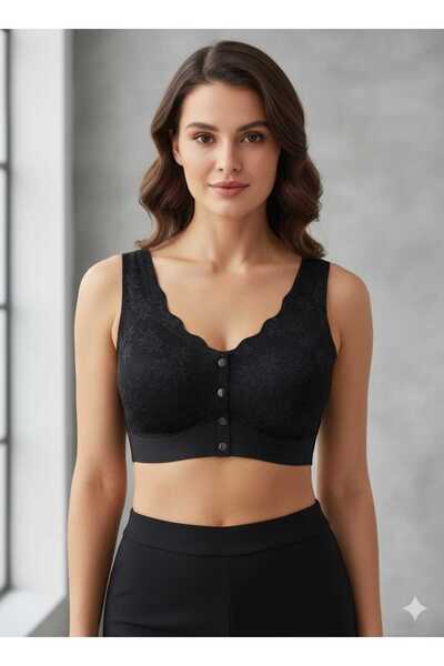 Sudem Lazer Kesim Sütyen Önü Düğmeli Dikişsiz Görünmez Agraflı Pedli Askılı H...