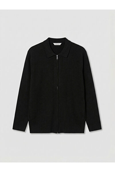 LC Waikiki Ermus Global και Siyah Standard Mold Ανδρική Ζακέτα Πόλο με Γιακά