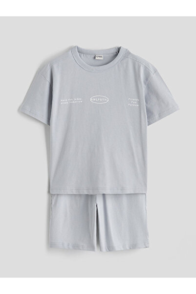 LC Waikiki Rmz Gi̇yi̇m Farkiyla Printed Boys' T-Shirt and Shorts