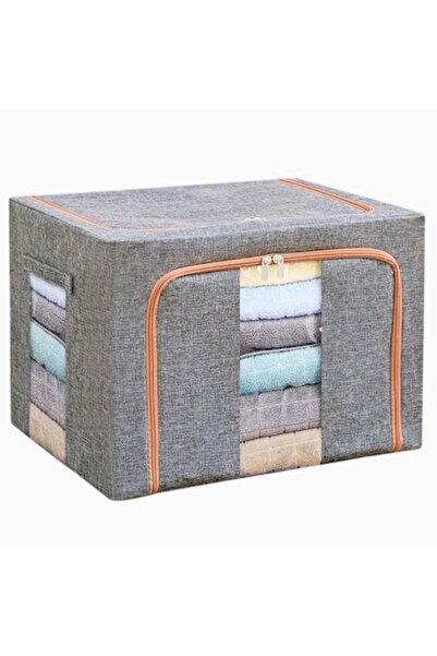 DAMUR Foldable Storage Box with Zipper, 100 L, Textile, 60x42x40 cm