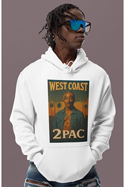 SEVBANO هودي ويست كوست توباك رابر مطبوع للجنسين قصة فضفاضة 2Pac Singer