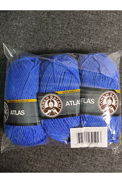 Ören Bayan ATLAS Saks Mavi El Örgü İpi (3 Adet) - Renk: 016