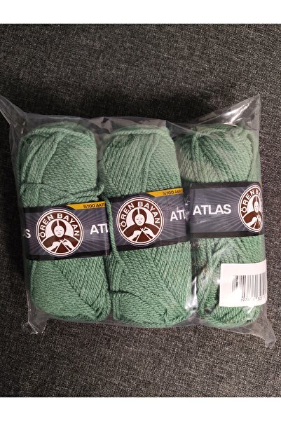 Ören Bayan ATLAS Yeşil El Örgü İpi (3 Adet) - Renk: 132
