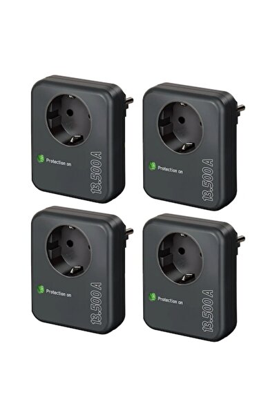 DAMUR Set de 4 adaptoare profesionale pentru prize cu protecție la supratensi...