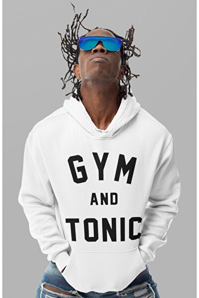 SEVBANO هودي رياضي مطبوع عليه Gym And Tonic للجنسين قصة فضفاضة لكمال الأجسام ...