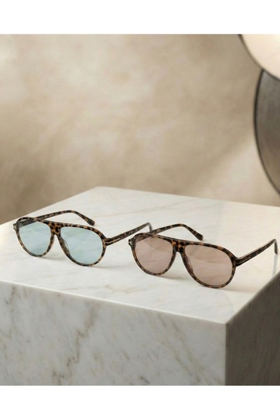 LOOKUP Double Set Sunglasses Uv400 Protection Leopard Green and Leopard Nude ...