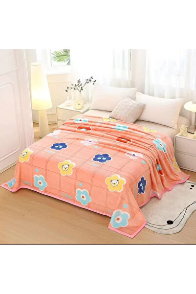 FIONNA.RO Cocolino Thin Blanket 200x230cm - Corals With Flowers
