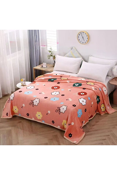 FIONNA.RO Cocolino Blanket Medium Thickness 200x230cm - Pink With Flowers And...