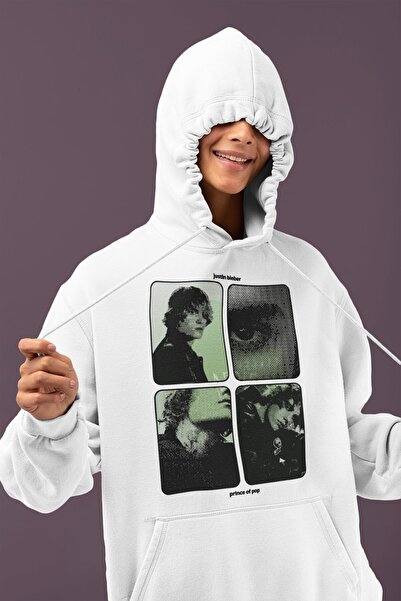 SEVBANO هودي مغني كبير الحجم مطبوع عليه تصميم جاستن بيبر للجنسين