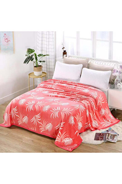 FIONNA.RO Cocolino Thin Blanket 200x230cm - Pink With Exotic Leaves