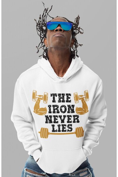 SEVBANO هودي رياضي للجنسين من The Iron Never Lies لكمال الأجسام واللياقة البد...