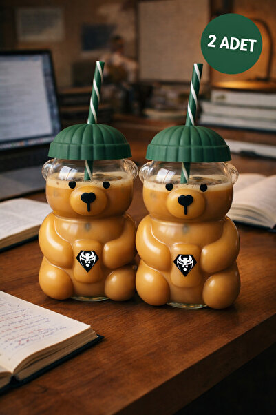 Mim Life Bearista Cam Bardak Pipetli 2 Adet