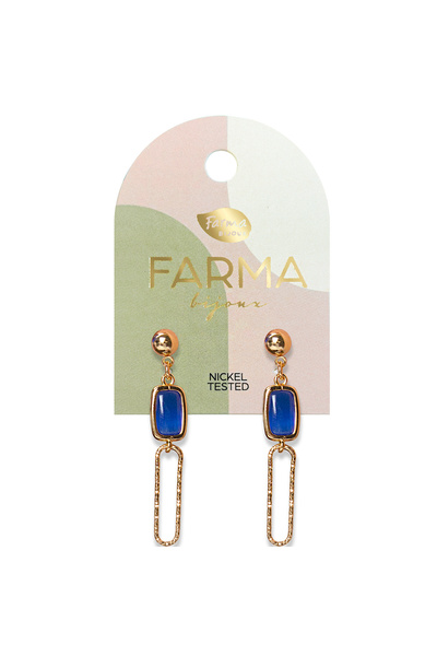 Farma Bijoux Pharma Bijou Medical Earrings Quartz Pendant 45 18K Gold Plated