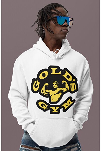 SEVBANO هودي رياضي للجنسين من Gold's Gym Arnold Design مطبوع قصة فضفاضة لكمال...