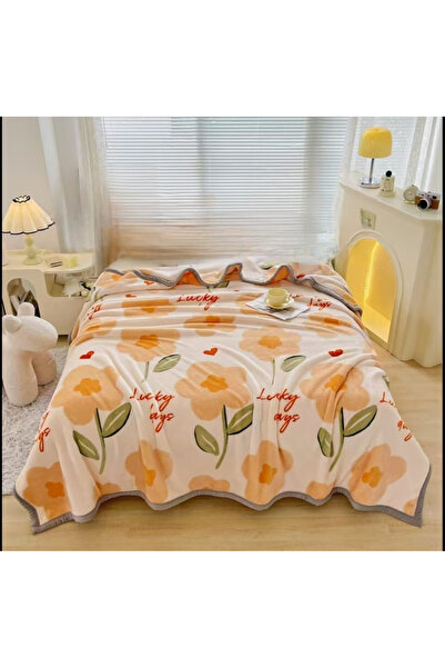 FIONNA.RO Cocolino Blanket Medium Thickness 200x230cm - Orange Flowers