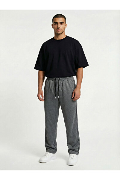 TKT Smoked Color Yan Piped Baggy Sweatpants Comfortable Fit