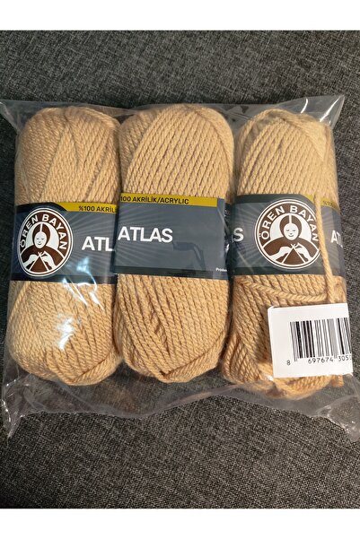Ören Bayan ATLAS Sütlü Kahve El Örgü İpi (3 Adet) - Renk: 079