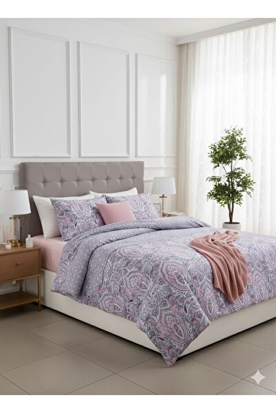 Truva Home Premium 100% Cotton Bed Linen Set - 6 Pieces, 240x260 cm