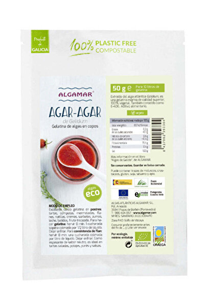 Algamar Agar agar fulgi bio 50g