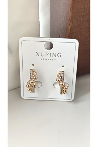 DİAVENTA TAKI VE AKSESUAR Xuping Vip Küpe - Xuping Zirkon Taşlı Model 18k Sar...
