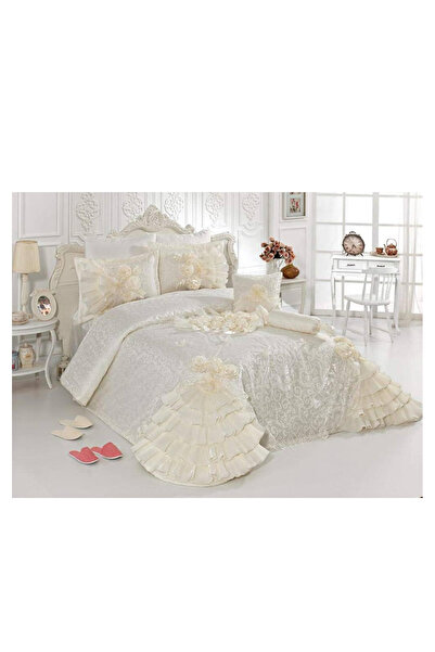 GOLDEN HOME Premium 4-Piece Bed Linen Set with Ruffles - Elegant Design, 260x...