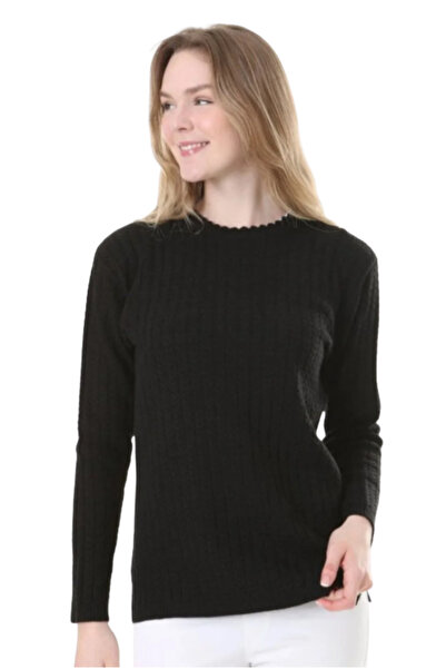 Elçelya Moda Women's Stretchy Knitwear Hair Knitted Mother Wool Sweater