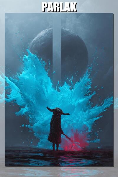 Splash Art Temalı Çerçevesiz Yüksek Kaliteli Duvar Posteri