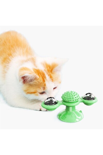 Fırsatkolik Pet Supplies Windmill with Suction Cup, Rotating Transparent Stor...