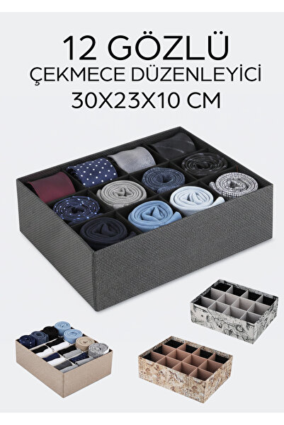 Nwood 12 Gözlü Çocuk Odası Dolap Çekmece Içi Çamaşır Çorap Düzenleyici sert m...