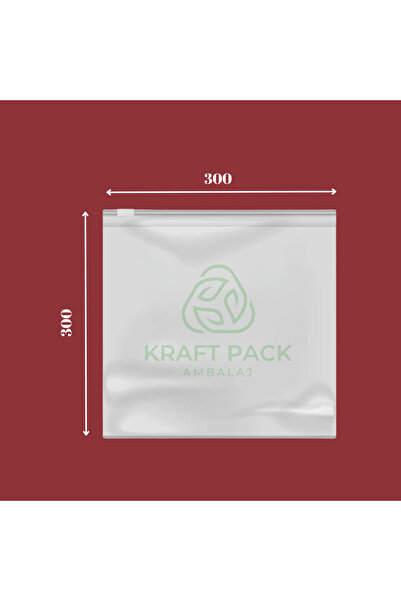 Kraft pack ambalaj buzlu 30X30cm tekstil poşeti kilitli fermuarlı 1 pakette10...