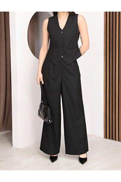 Moda Banuş Set din material textil - Combinație din două piese: vestă și pant...