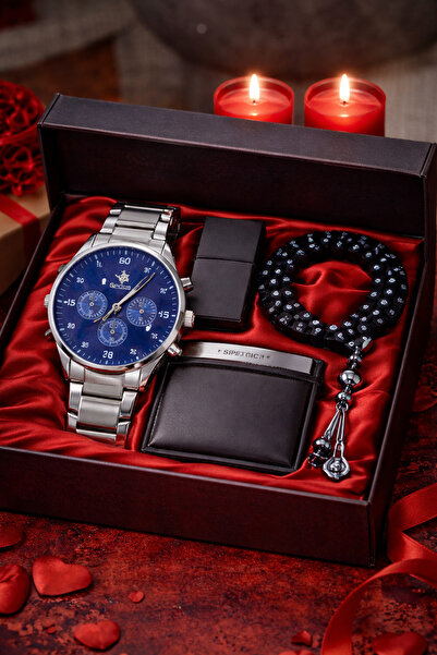 S.POLO HEDİYELİK KUTULU ERKEK KOL SAATİ ÇAKMAK KARTLIK TESPİH BİLEKLİK SEVGİL...