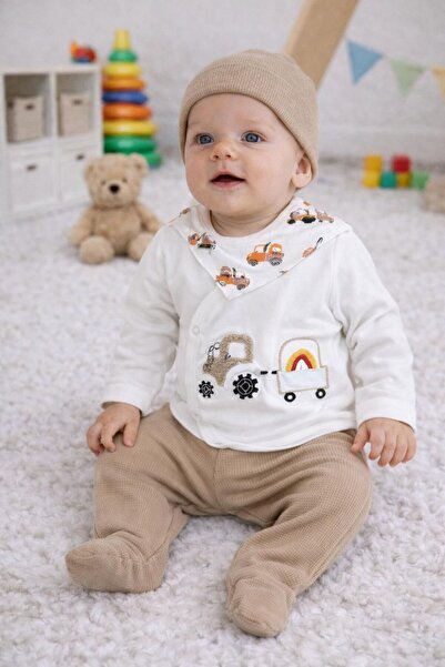 My Babies Label طقم مكون من 5 قطع للأطفال حديثي الولادة من قماش الوافل بنمط ا...