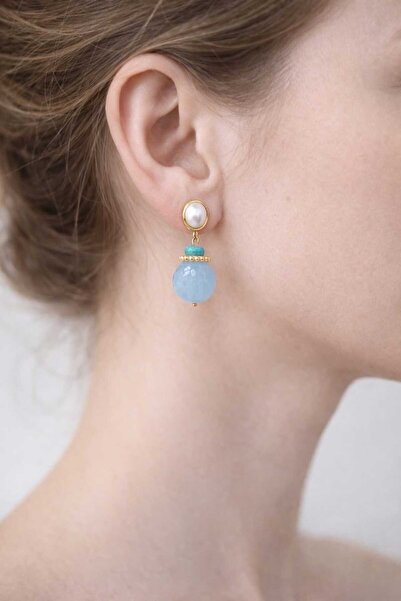 Feyz Tasarım Blue Huma Earrings