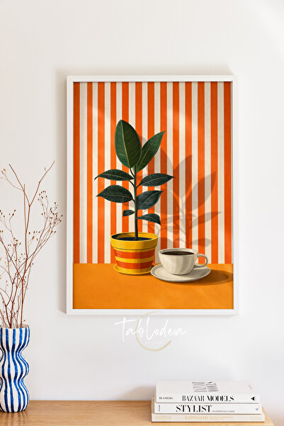 tablodea Masă de cafea cu tematică retro cu plante și cafea TD Pinterest Deco...