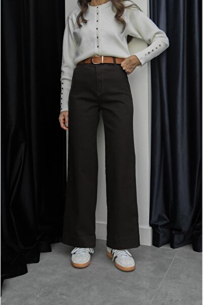 Havoş Acı Kahve Pocketless Belted Jeans